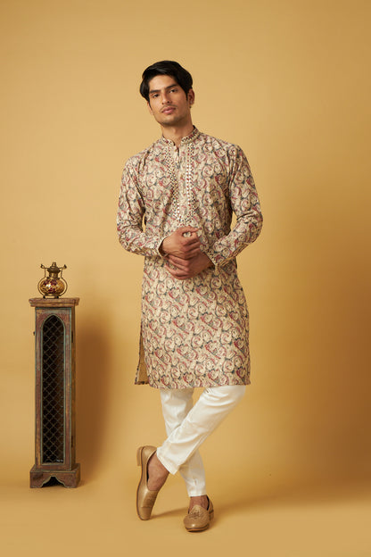 Multi-colored With Mirror Work Kurta Set