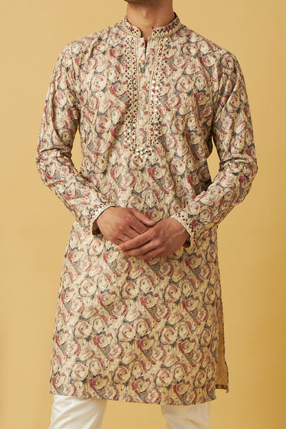 Multi-colored With Mirror Work Kurta Set