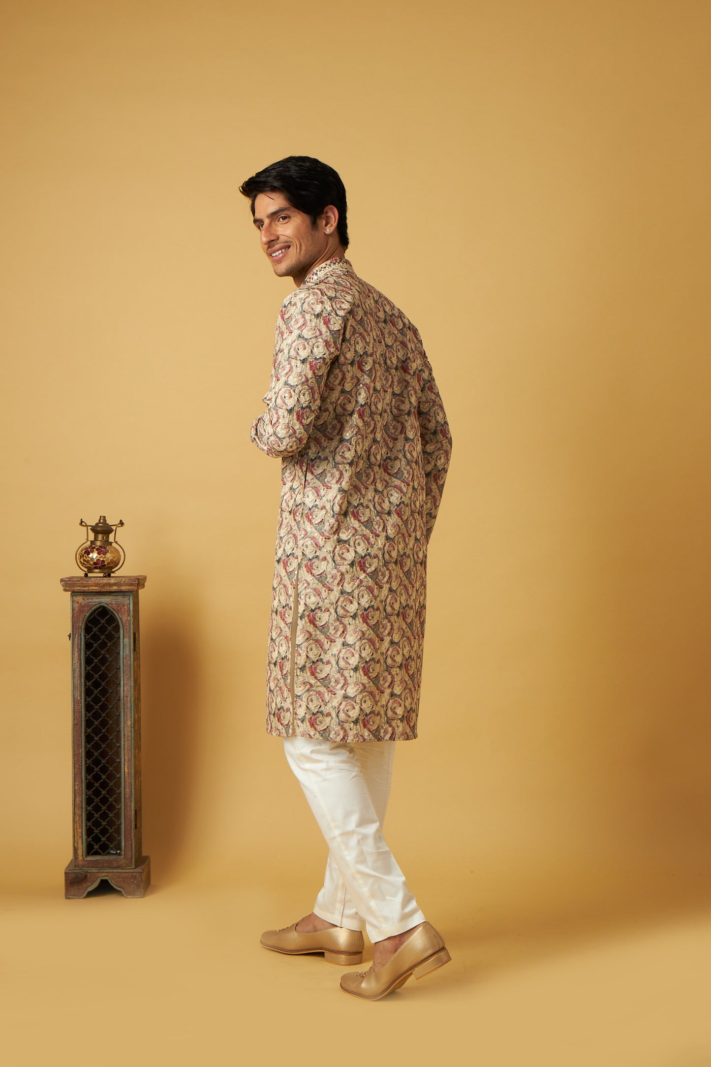 Multi-colored With Mirror Work Kurta Set