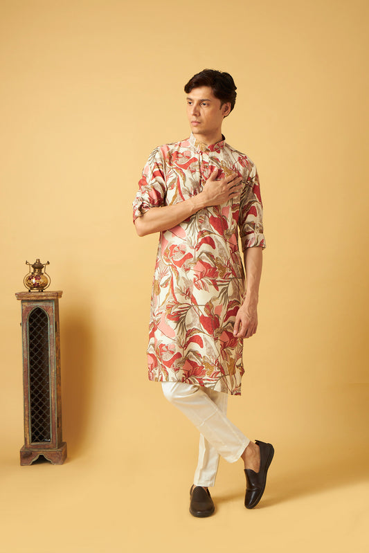 Floral Print Kurta for men