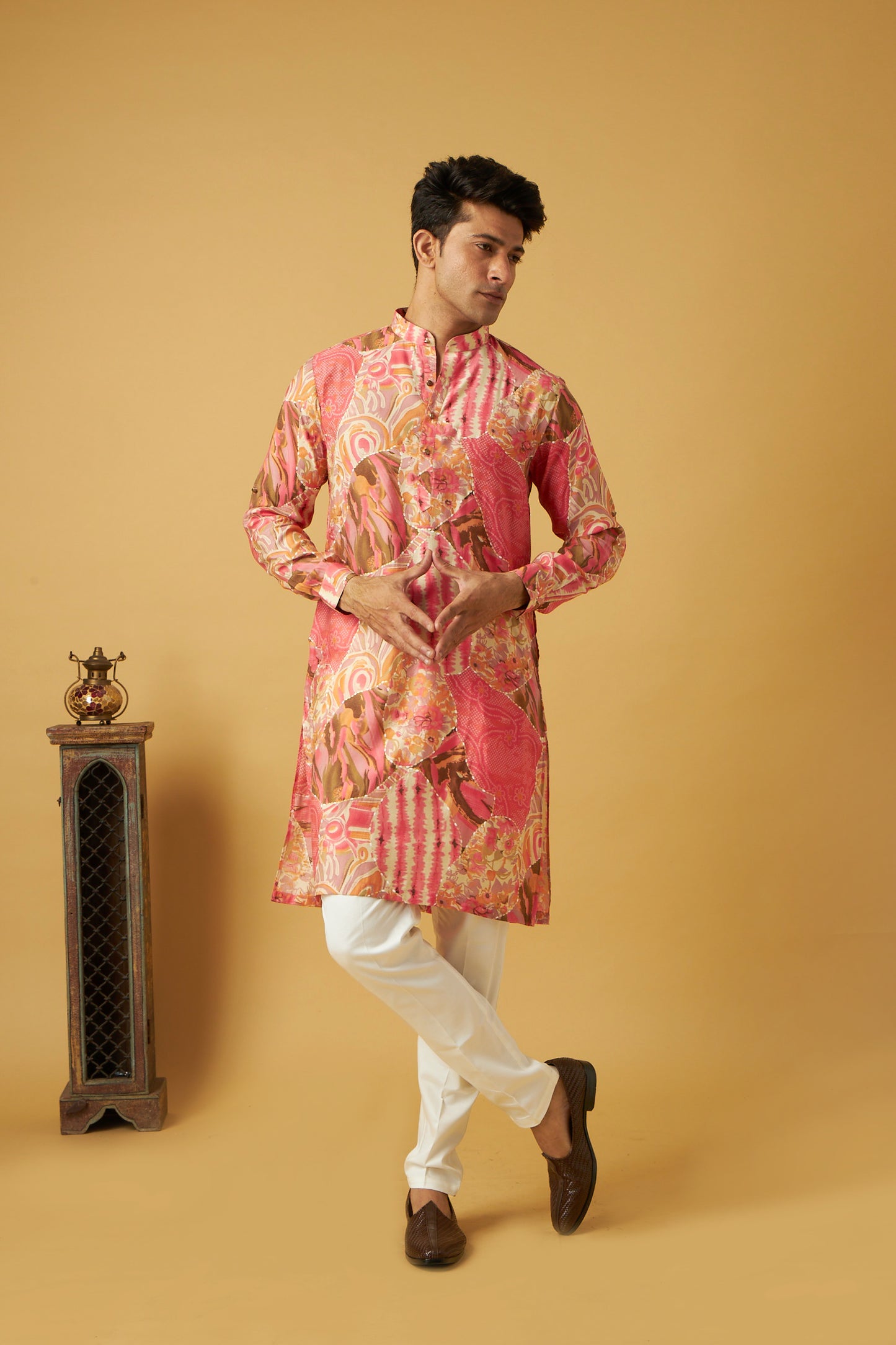 Pink Designer Floral Print for Men