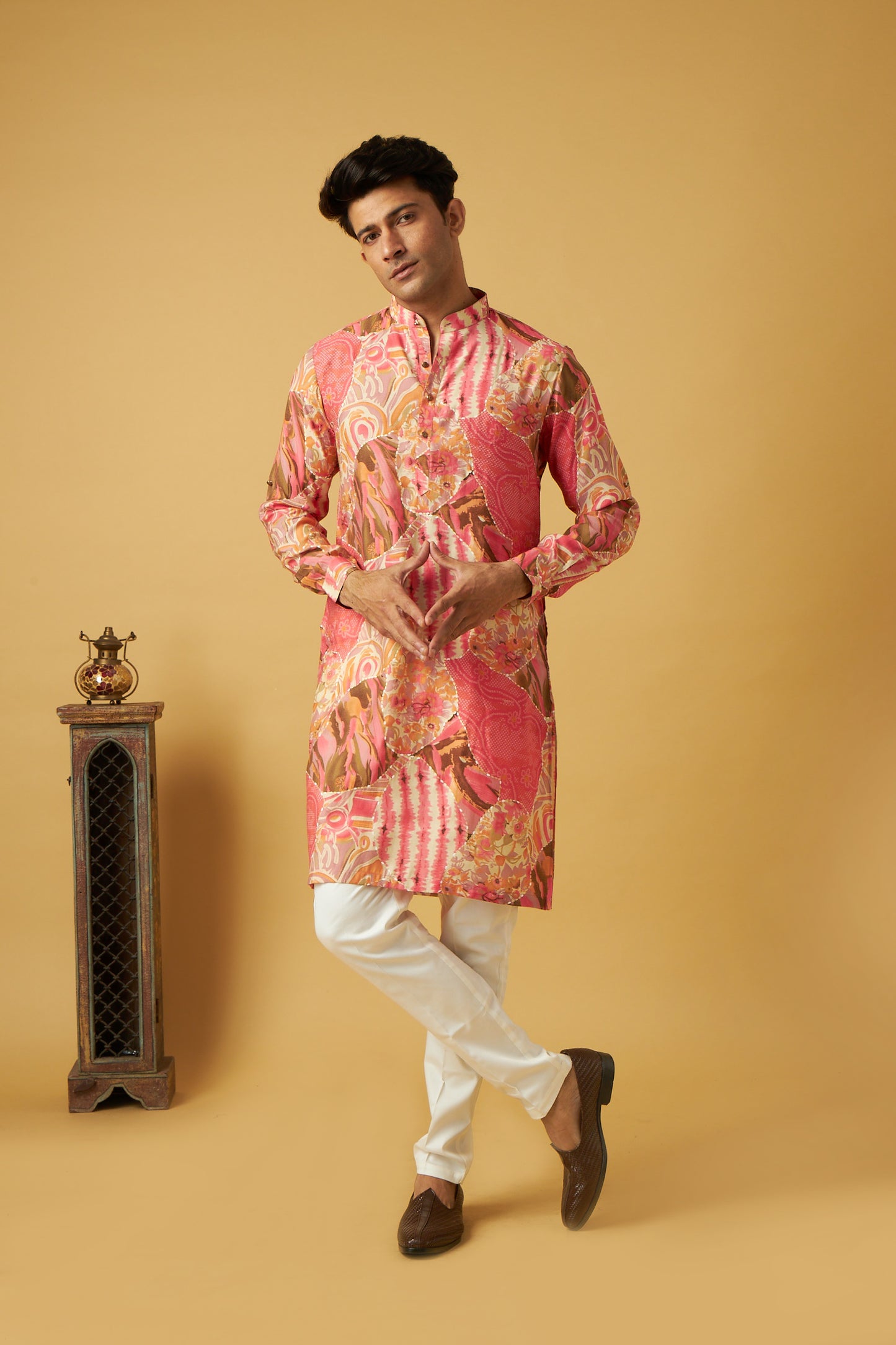 Pink Designer Floral Print for Men