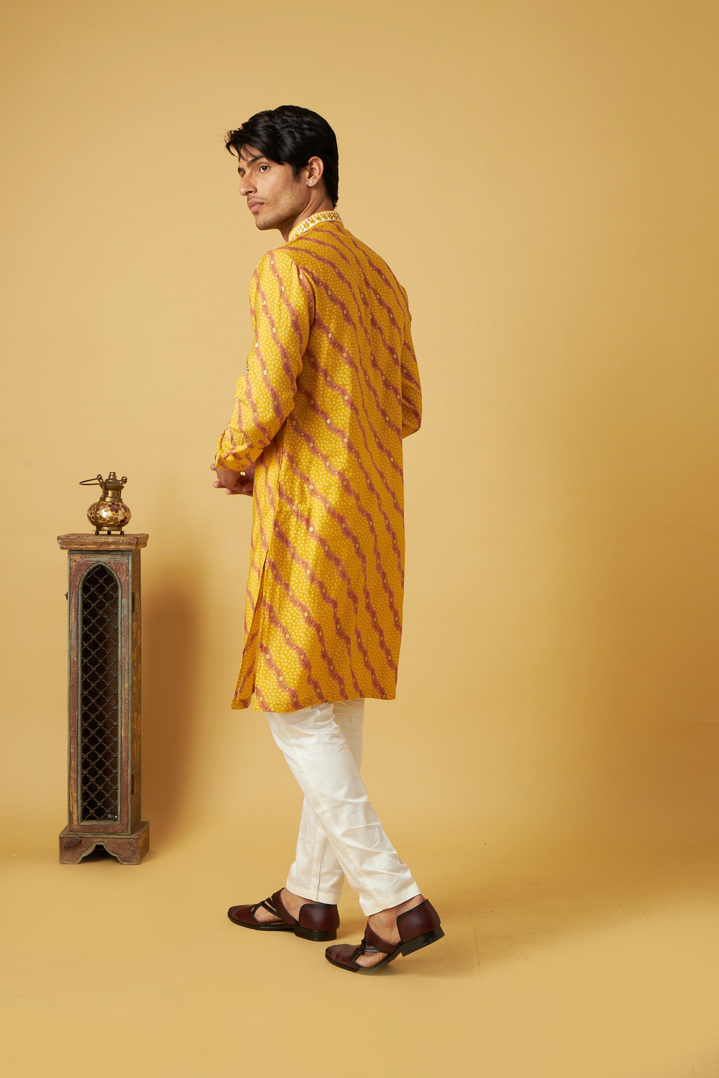 Yellow Bandhani Kurta set