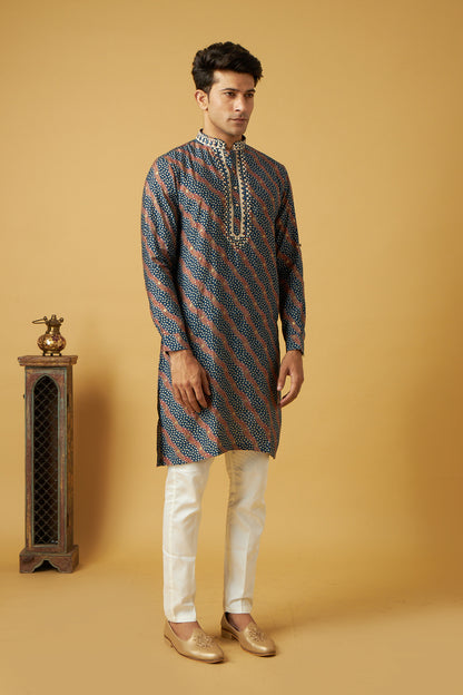 Blue Bandhani Kurta set