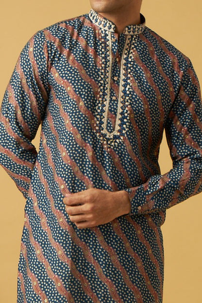 Blue Bandhani Kurta set