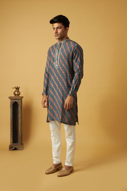 Blue Bandhani Kurta set